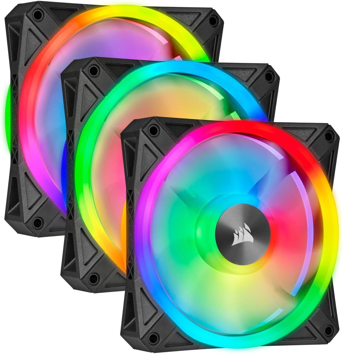 QL Series, Ql120 RGB, 120Mm RGB LED Fan, Triple Pack with Lighting Node Core