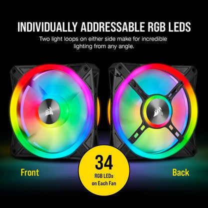 QL Series, Ql120 RGB, 120Mm RGB LED Fan, Triple Pack with Lighting Node Core